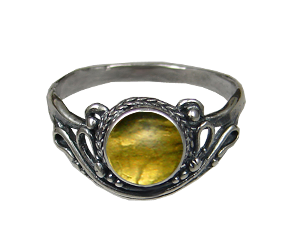 Sterling Silver Ring With Citrine Size 10